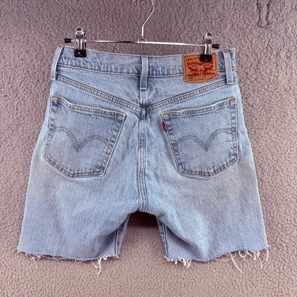 Levi’s 501 High Rise Cutoff Jean Shorts | W27 | Light Wash | Raw Hem Vintage Rew - Picture 1 of 15